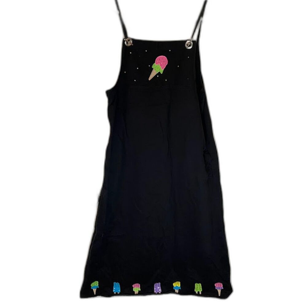 Quacker Factory Whimsical Black Jumper Dress Jacket Set Ice Cream Popsicle M - Picture 3 of 11
